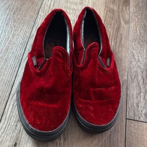 Vans  Red Velvet Slip-On Sneakers
